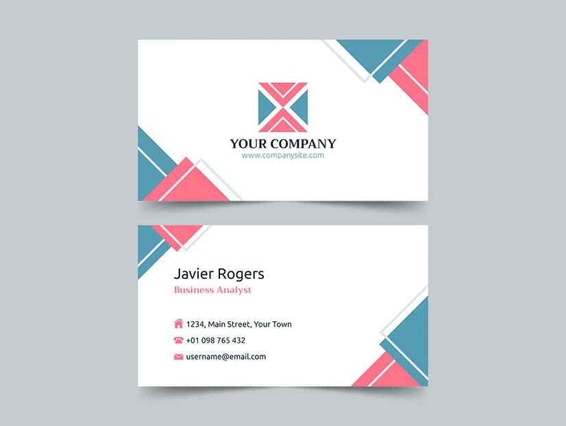 Free vector flat minimal horizontal business card